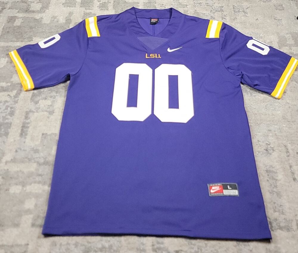 Nike Team LSU Tigers Embroidered 00 Unisex Jersey Size Large See Desc
